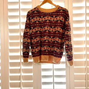 Molly Bracken Multicolor Patterned Crewneck Sweater